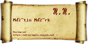 Mátis Márk névjegykártya